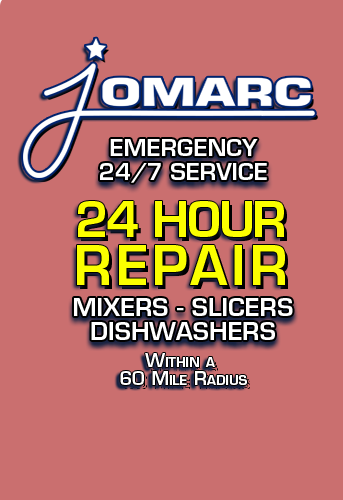 Jomarc Emergency 24/7 Service. Hobart 24 Hour Repeair for mixers, slices, dishwashers, within a 60 mile radius