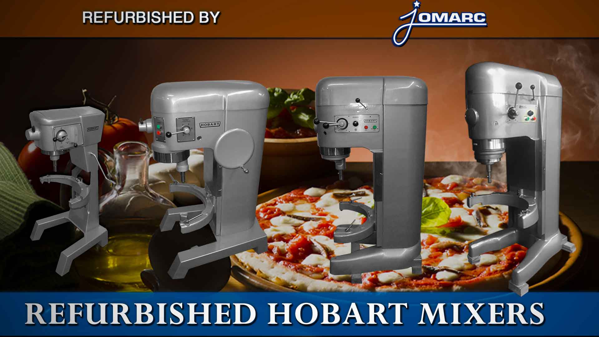Save thousands by buying a refurbished mixer by Jomarc. Jomarc refurbishes used Hobart mixers to original factory finish. They are guaranteed and in pristine condition. We will ship to US, Canada, Quebec & France. Freight Shipping Rates added to price. Click here for more information 