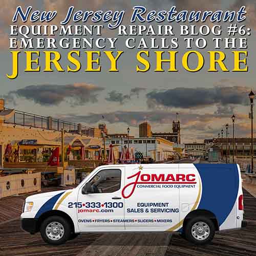 Jomarc Commercial Food Equipment Company has emergency calls to South Jersey including all southern shore points of Brigantie & south including but not limited to:

Cape May08204 

Ocean City 

Stone Harbor 08247 


Wildwood Crest 08260 


Strathmere 08248

VentnorL 08406

Atlantic City 08201 08203 08232 08401 08404 08405 08406