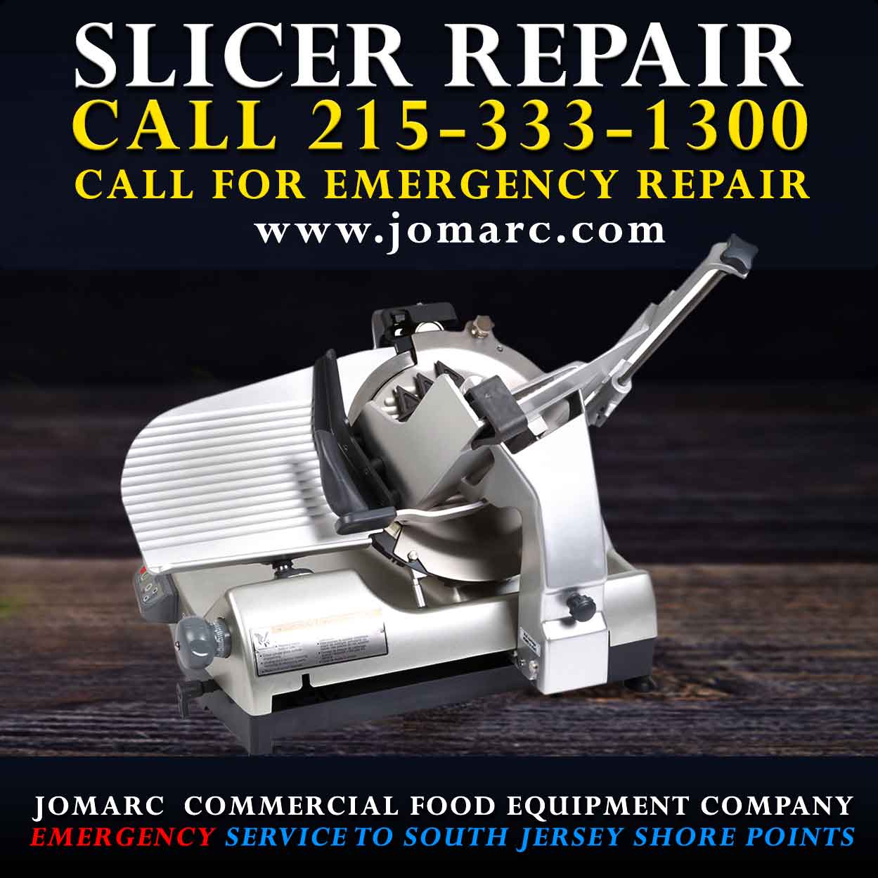 Don’t Wait Until your slicer breaks! We Offer PREVENTIVE MAINTENANCE SERVICE FOR COMMERICAL SLICERS for $149.00

Preventative maintence is required to keep the investment you made in a commercial slicer to continue to operate at maximum efficiency, your business cannot afford to have your slicer working below capacity. If you feel that your slicer is not operating at maximum efficiency, call Jomarc for our preventative Maintenance Service for light duty, medium duty and heavty dutery slicers.