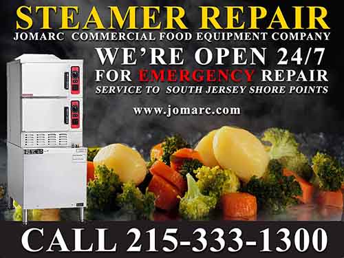 Steamer Repair Philadelphia Bucks County Delaware Montgomery Jomarc Commercial Food Equipment Service repairs all makes and models of commercial steamers